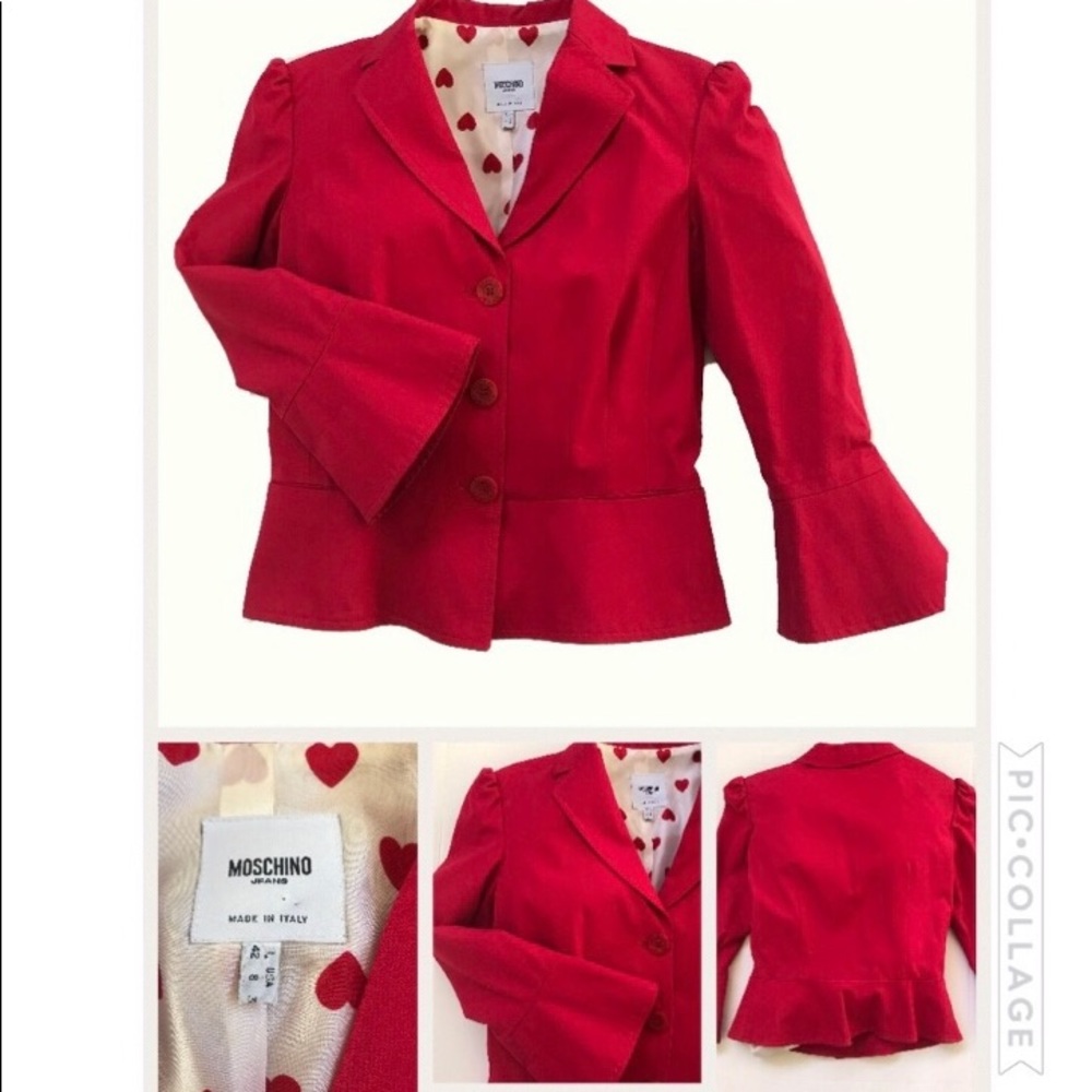 Hot Style - Moschino Red Bell Sleeve Blazer Size 8